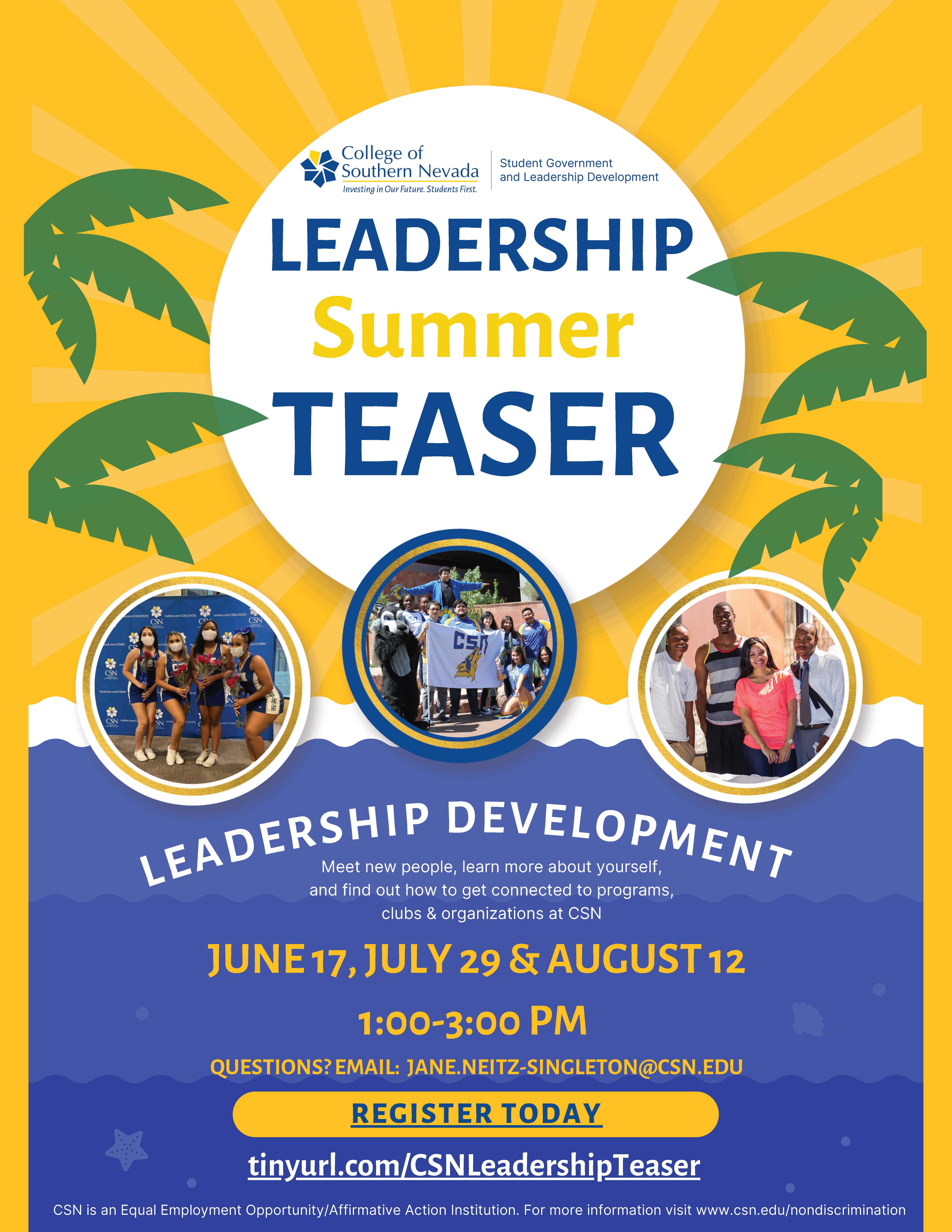 Student leadership summer event teaser flyer 