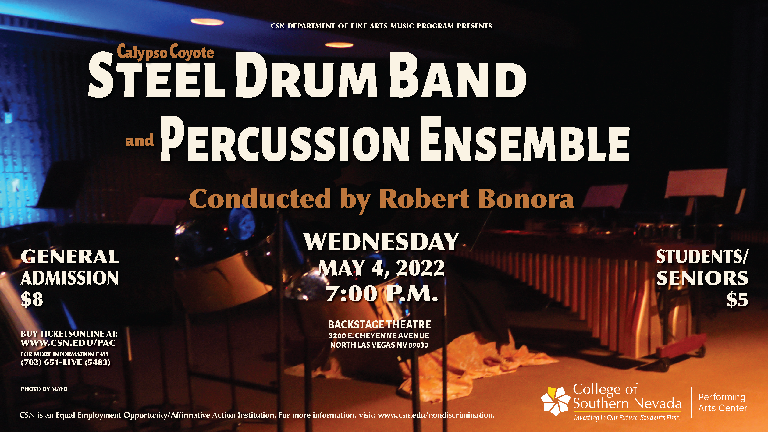 Steel Drum Band May 4, 2022 event flyer 