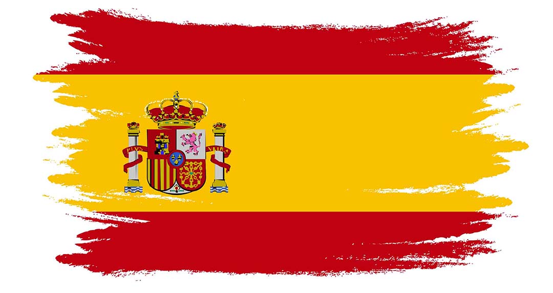 Spain Watercolor Flag