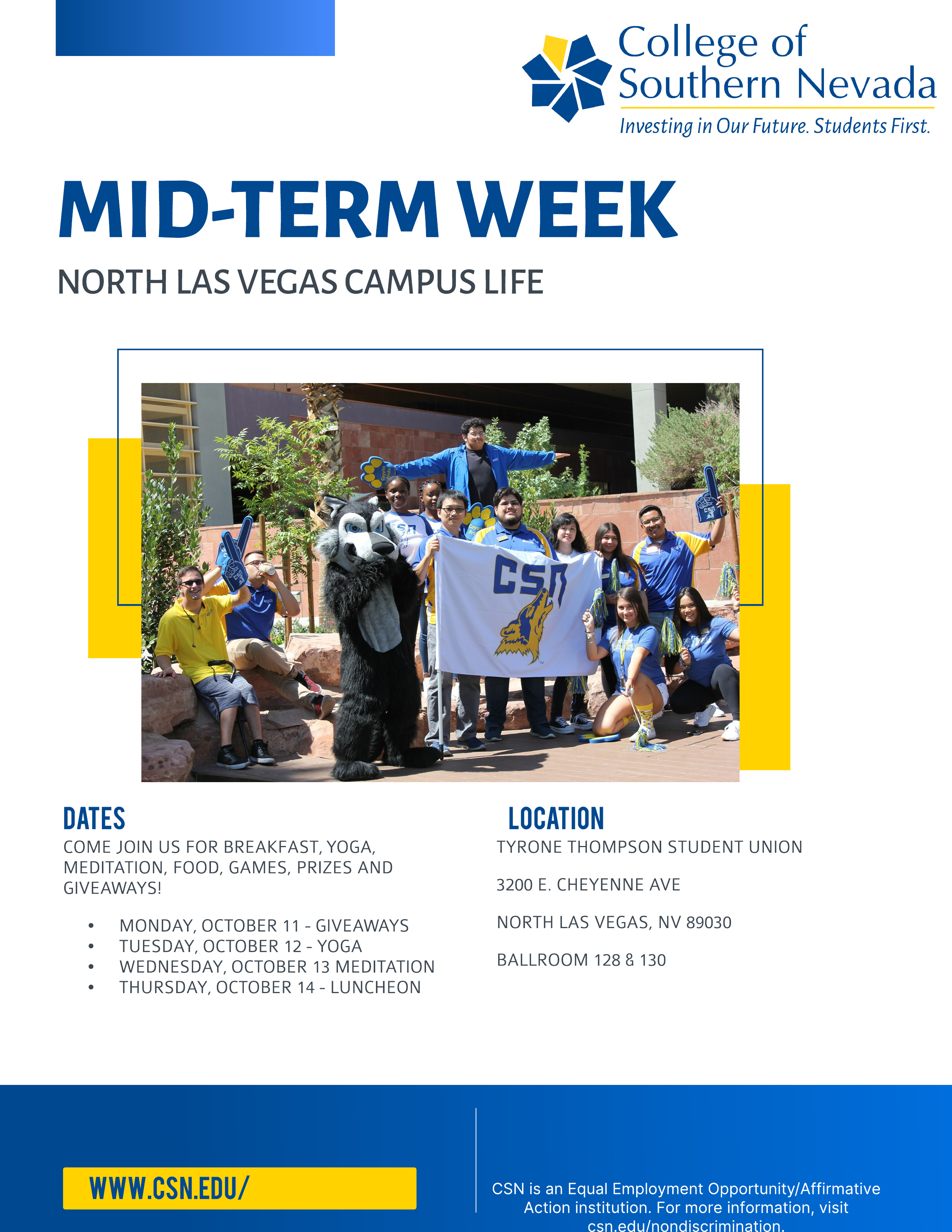 NLV Fall 2022 Mid-Term Week event flyer 