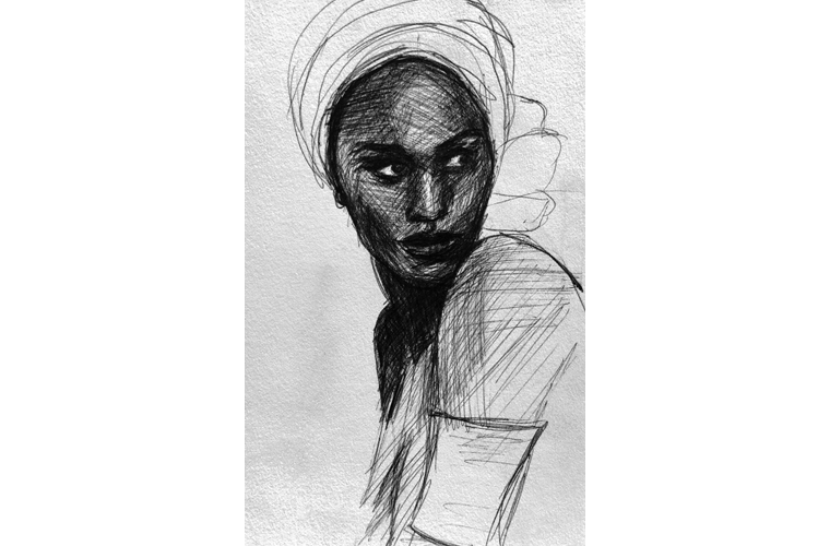 Zahra Bilal, “Untitled”, Ballpoint Pen on Paper, 4” x 6”, 2019