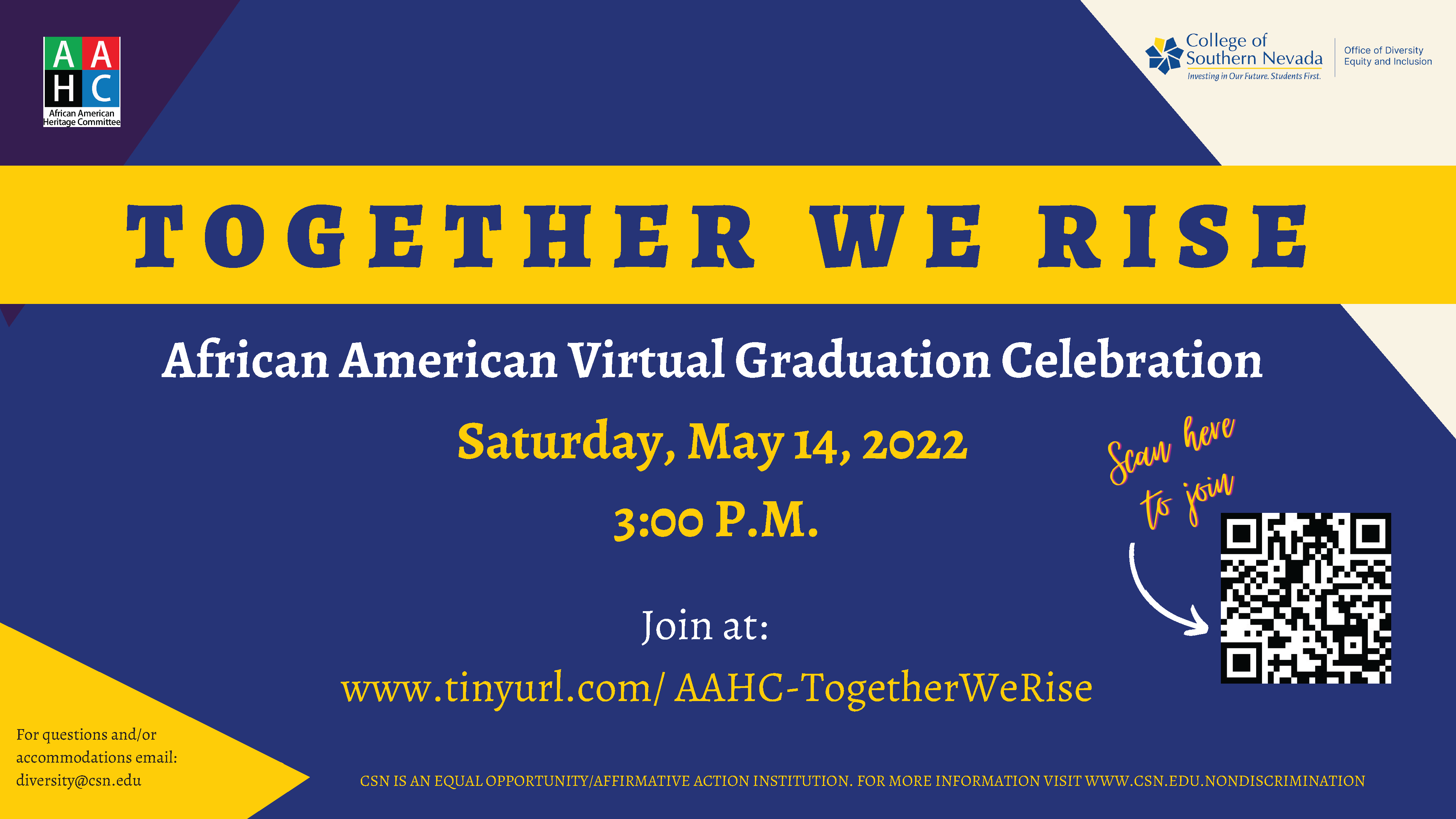 African American Heritage Committee virtual graduation celebration event flyer