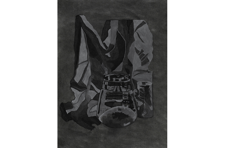Matthew Katigbak, “Metal and Drapery”, Charcoal on Canvas, 18