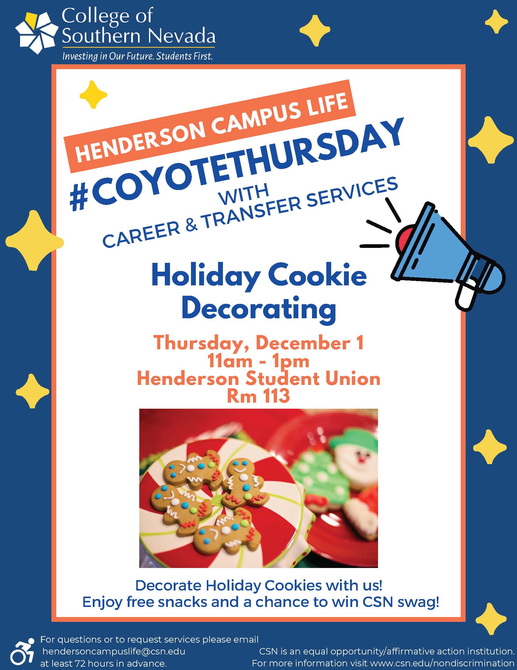 Decorate holiday cookies with Career and Transfer Services 