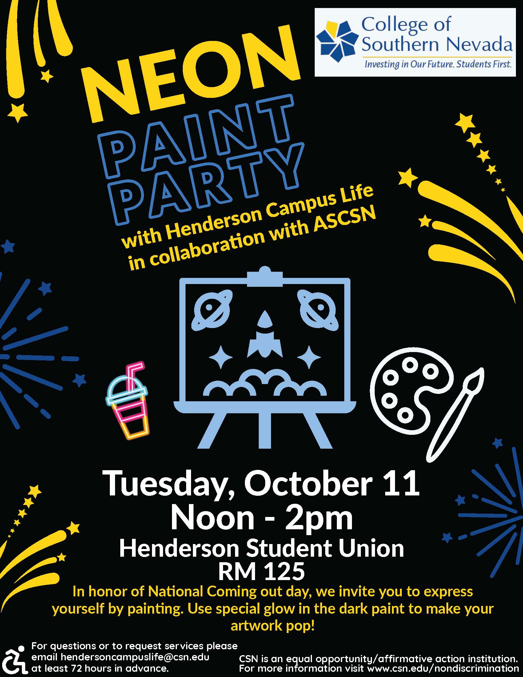 Henderson campus life paint party October 11, 2022