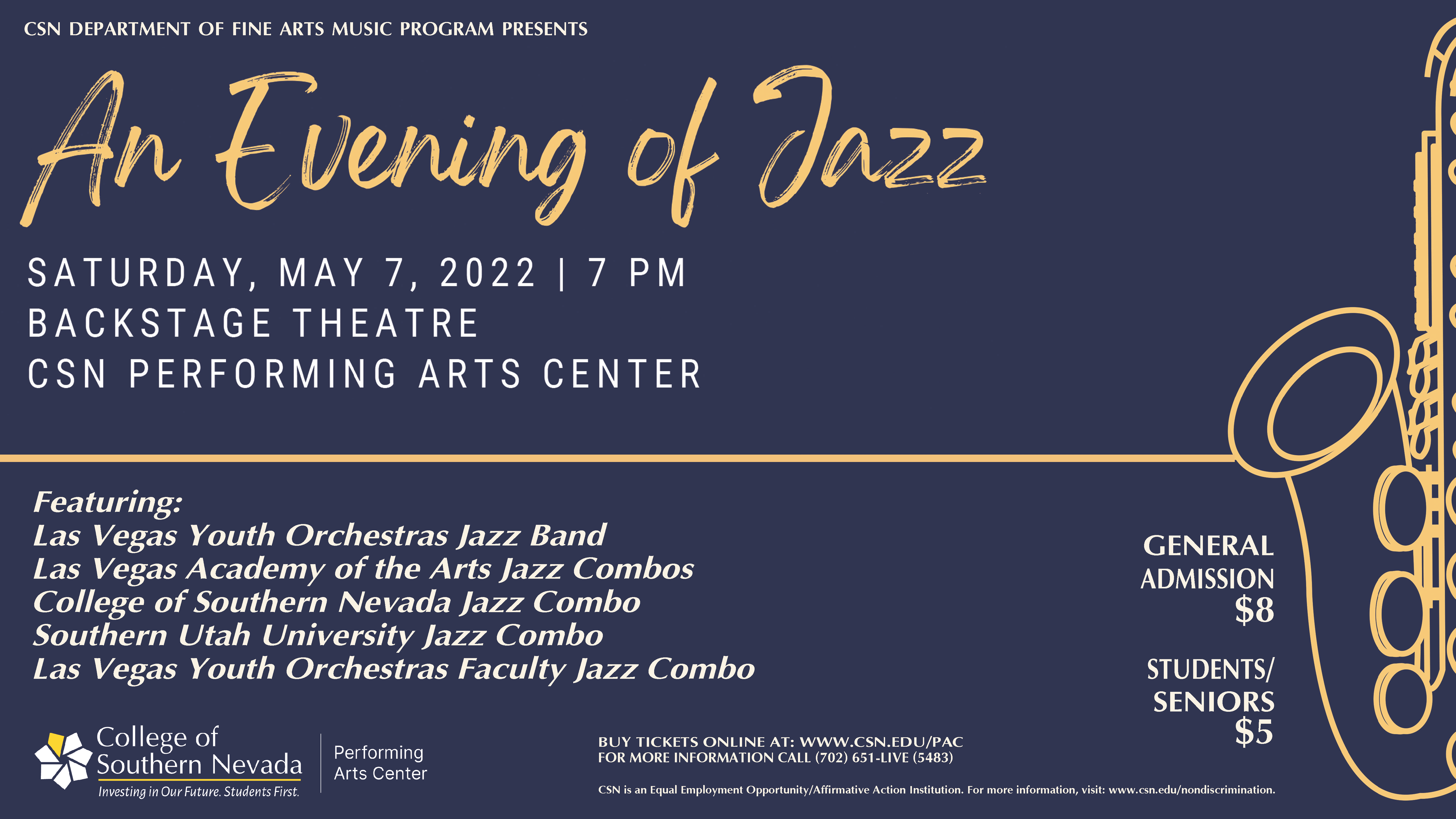 May 7, 2022 Jazz Combos event flyer