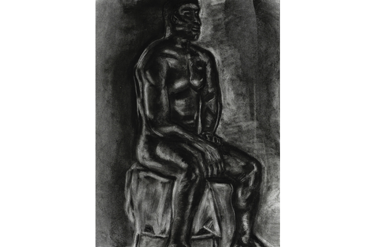 Matthew Katigbak, “Dark Man”, Charcoal on Canvas, 18