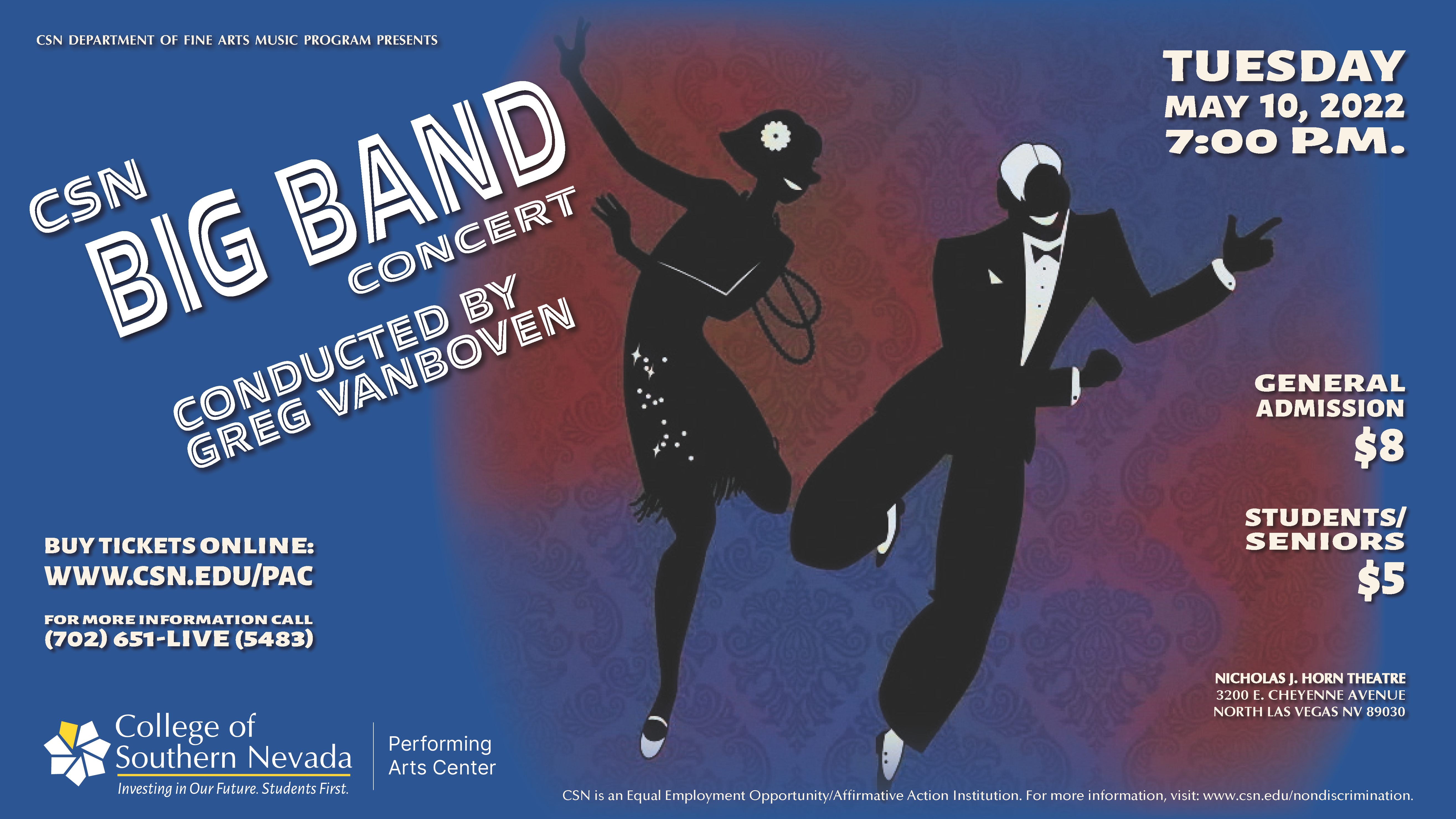 Big band concert May 10, 2022 event flyer 