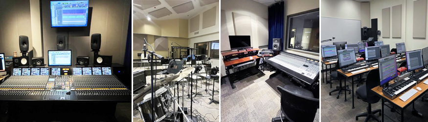 Recording Rooms including Control, Studio, Isolation and Classroom