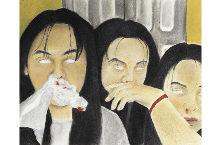 Hannah Grace Pagtama, “Failure”, Pastel on Colored Paper, 17” x 14”, 2020