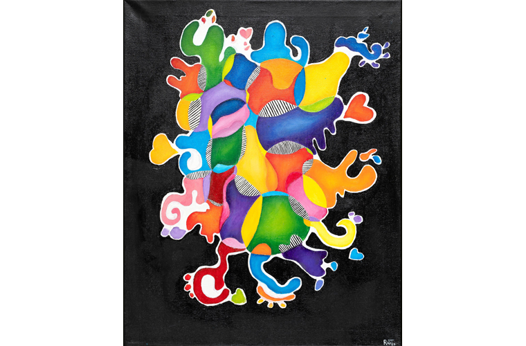 Isabela Jimenez, “Pieces of Me”, Acrylic on Canvas, 16