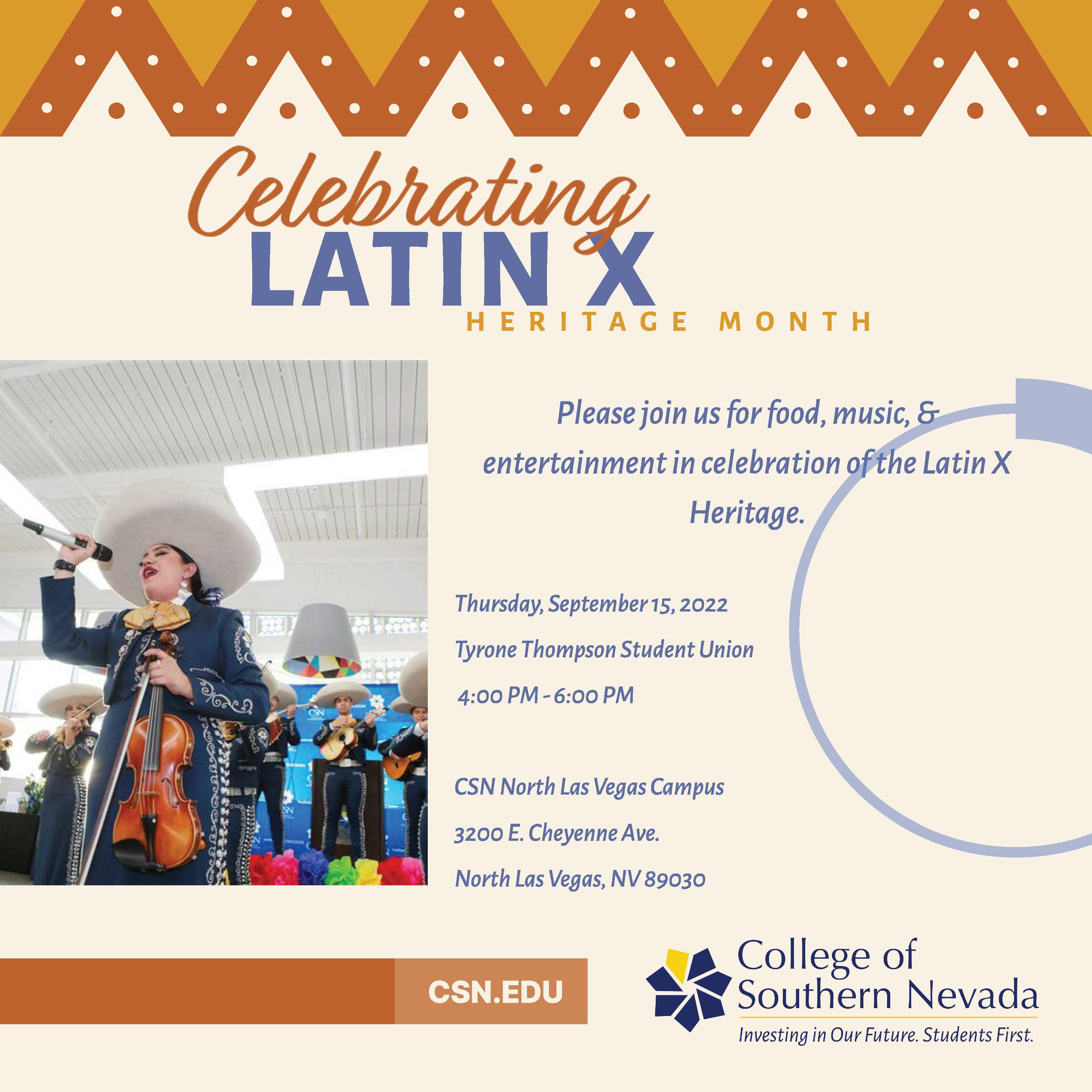 Latin X Heritage kick off event flyer September 15, 2022