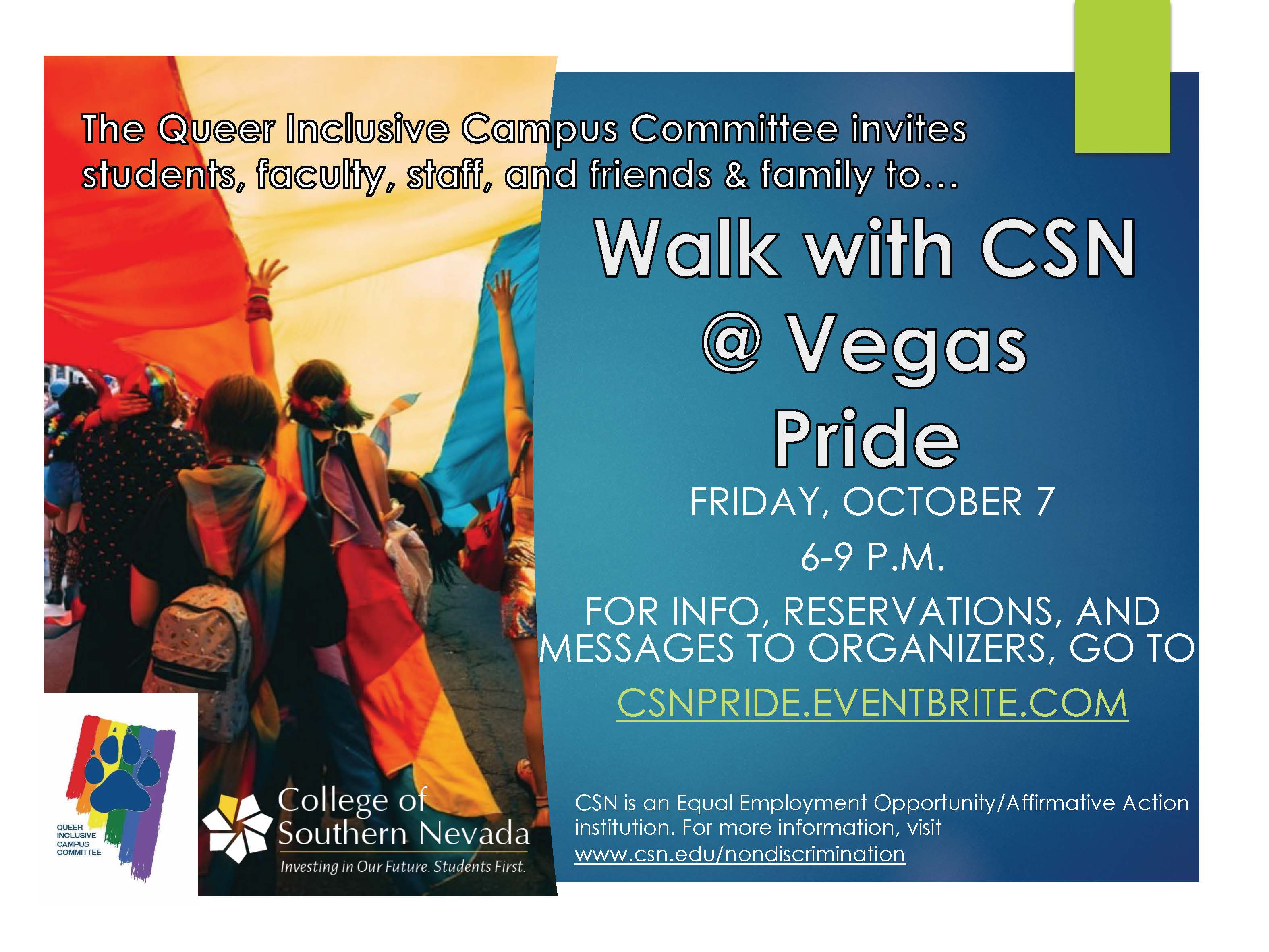 CSN at Vegas Pride event flyer