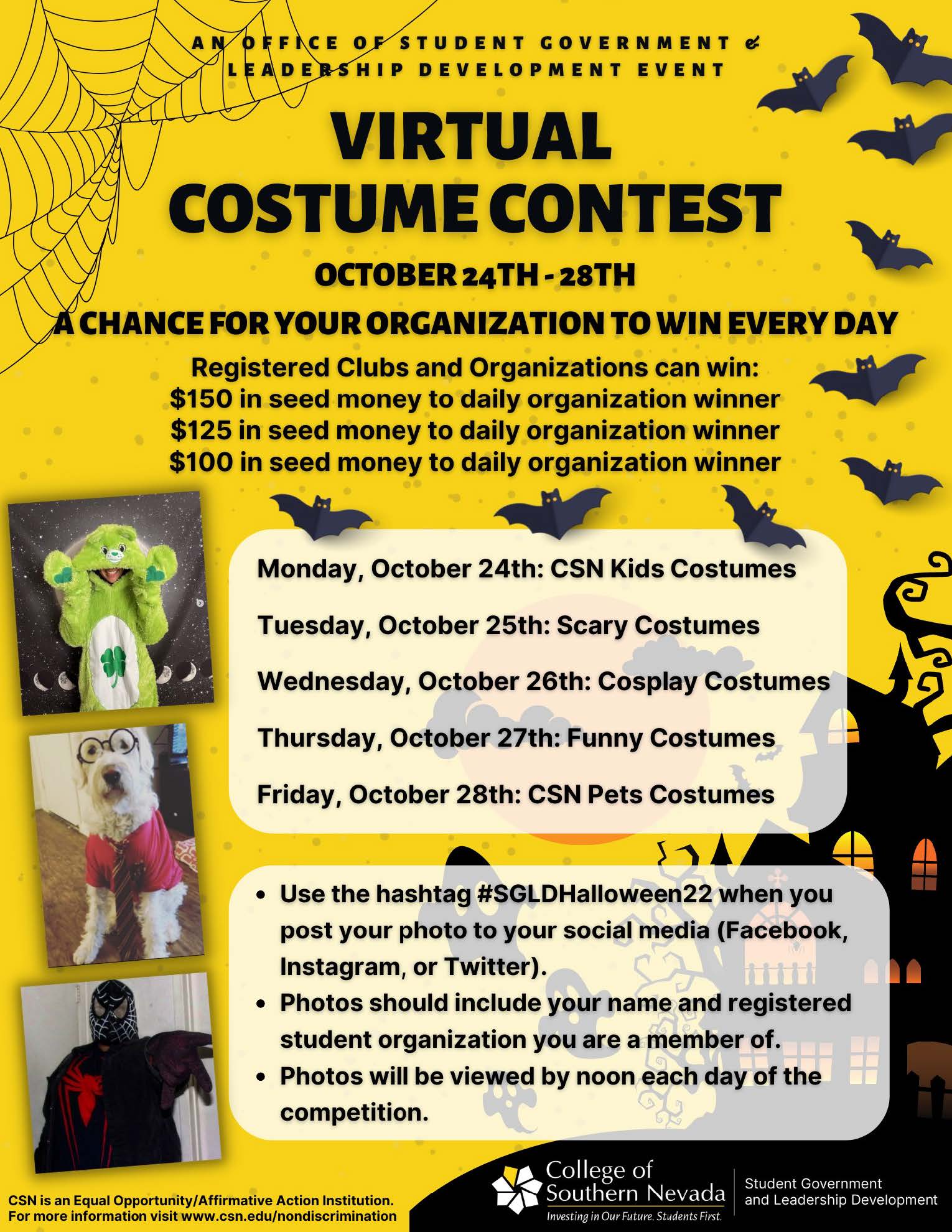 Virtual Costume Contest on October 24-28, 2022