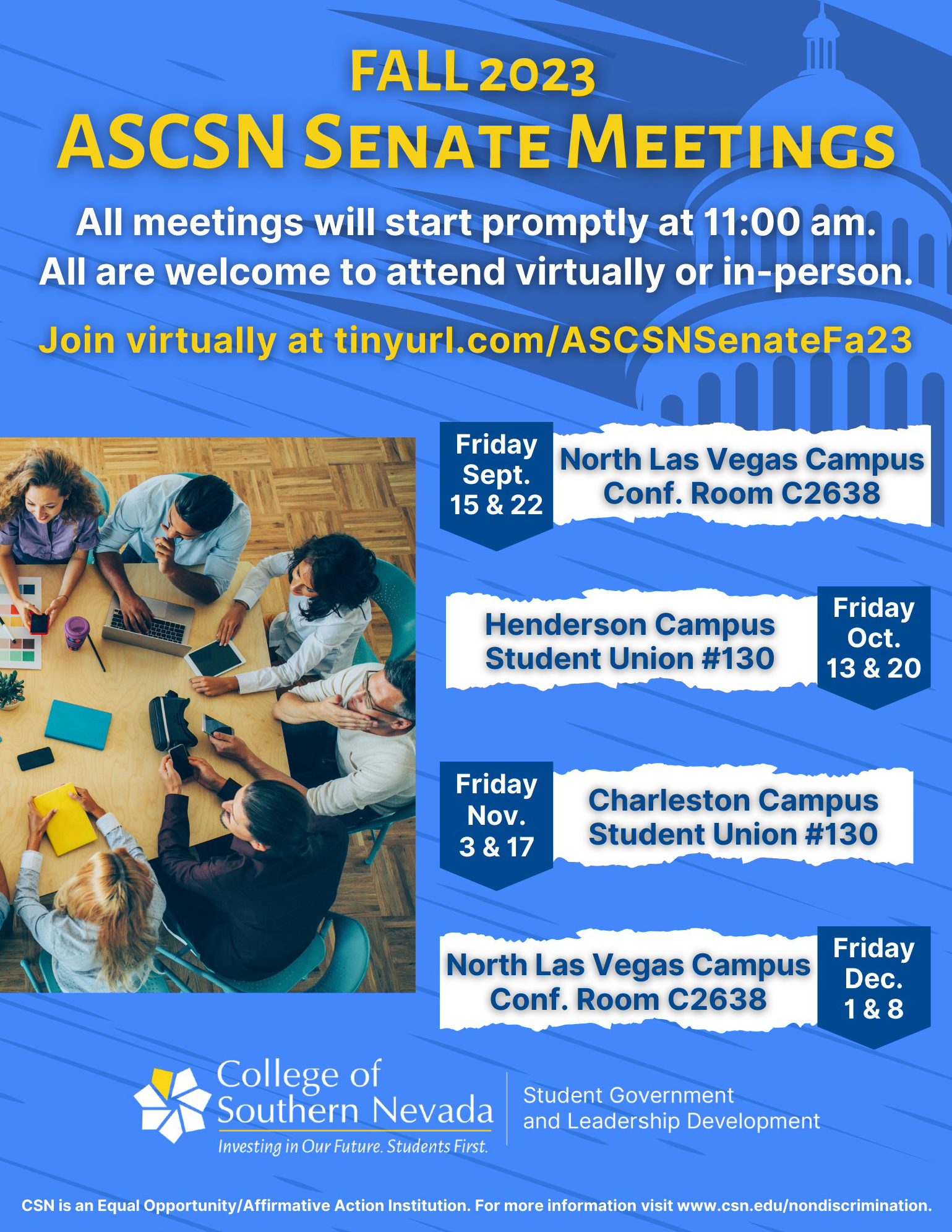 Fa23 Senate Meetings Flyer