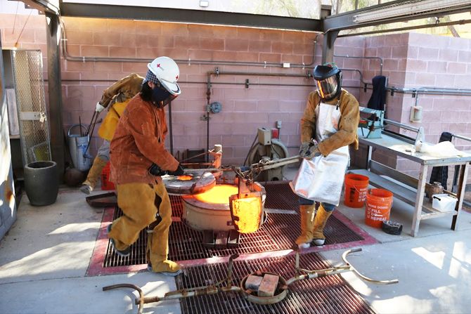 Image of a Bronze Pour at the CSN Art Complex