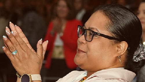 Woman clapping