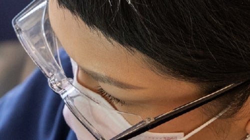 Student in lab