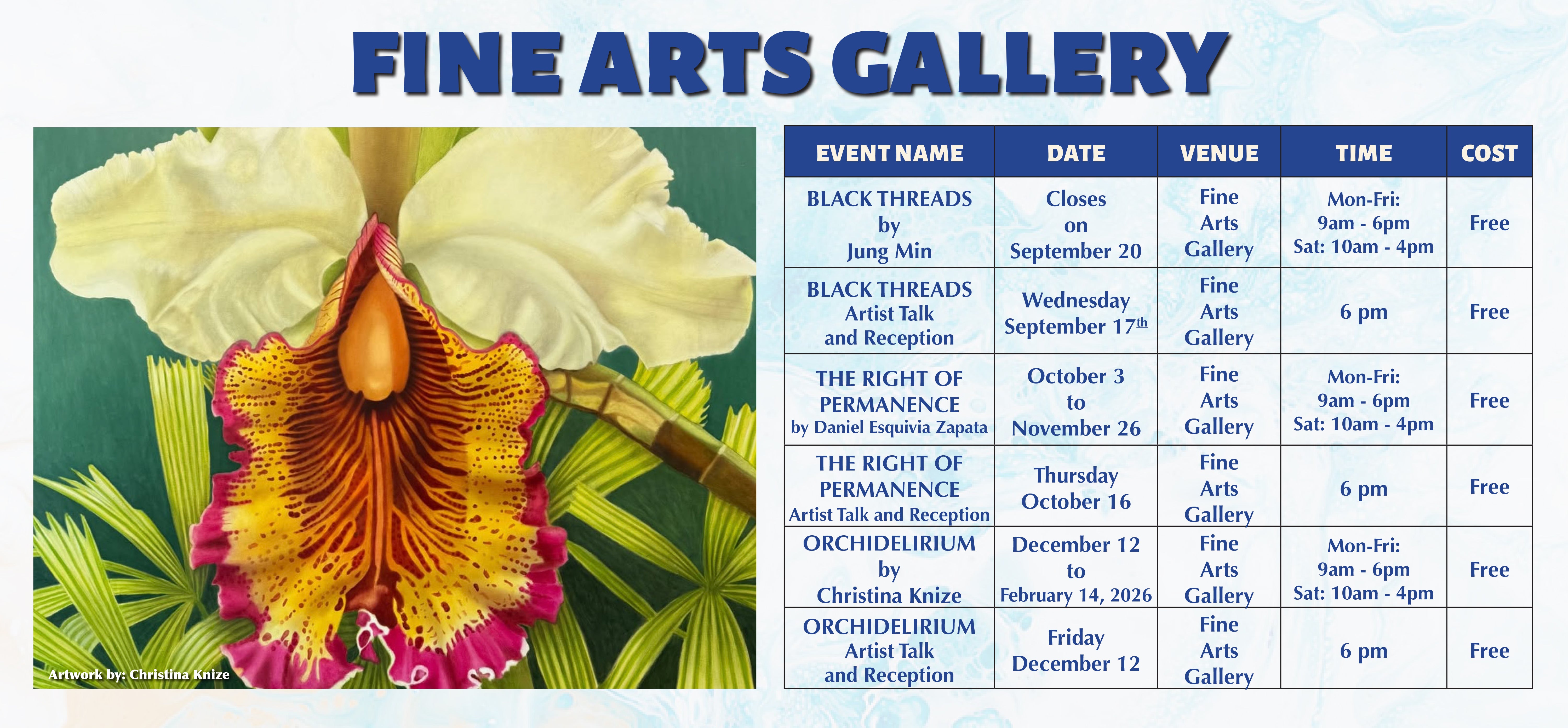 Fine Arts Gallery Table