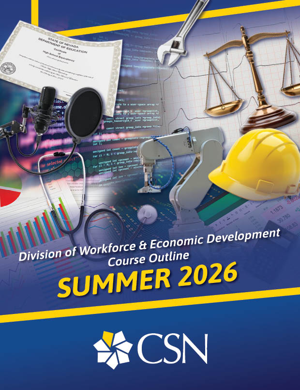 Cover image for the CSN Division of Workforce & Economic Development Summer 2026 Course Outline.