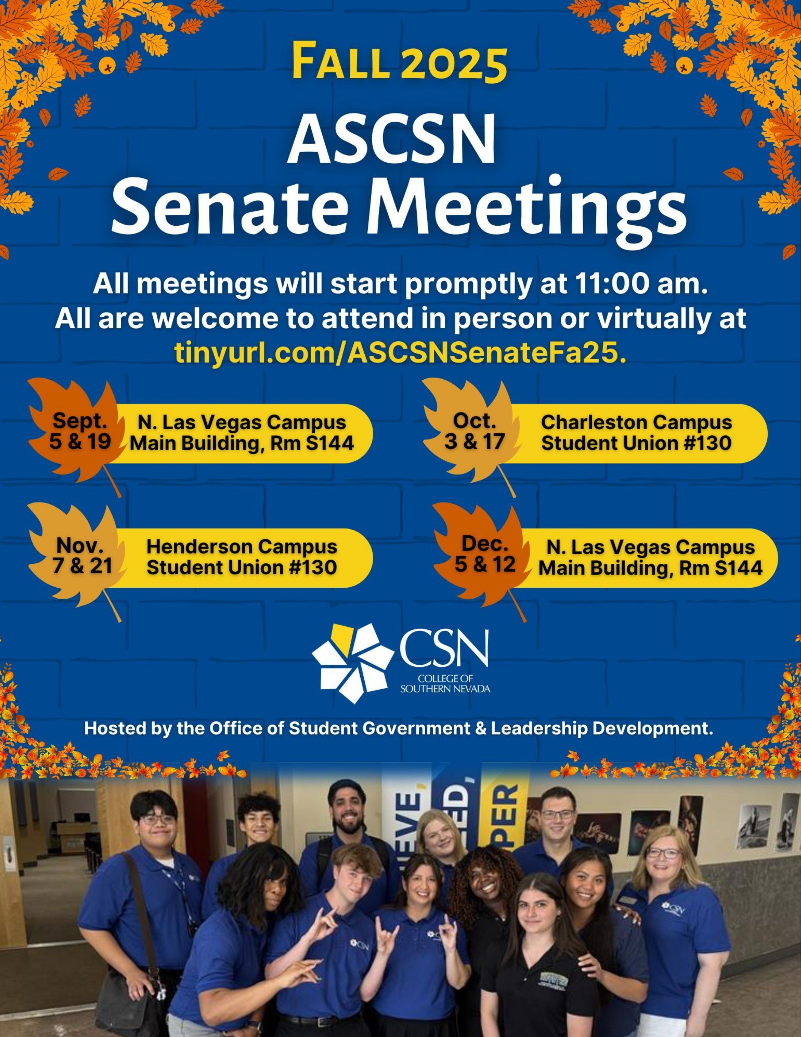 Fall 2025 Senate Meeting Flyer
