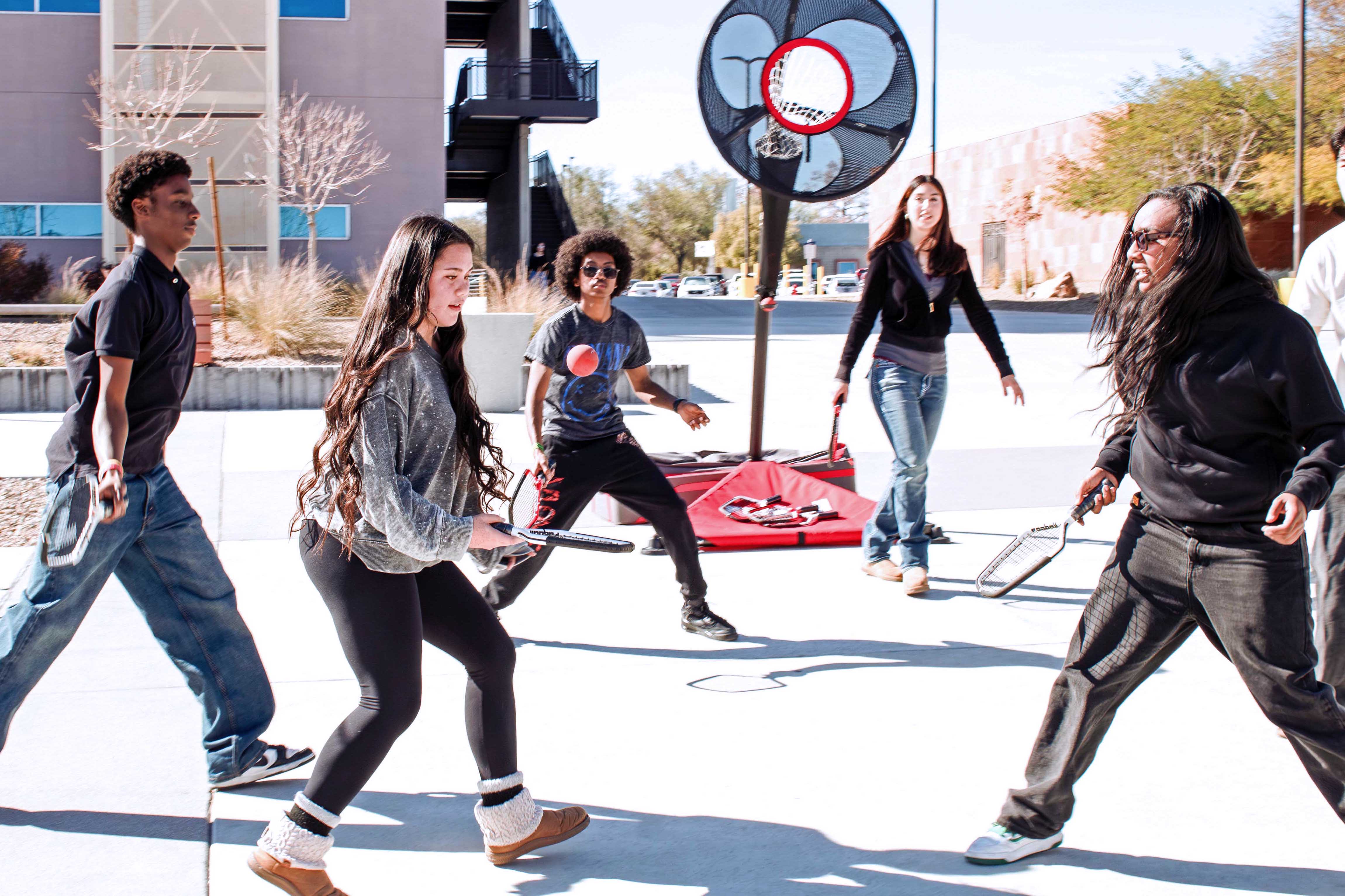 Students playing a team sport
