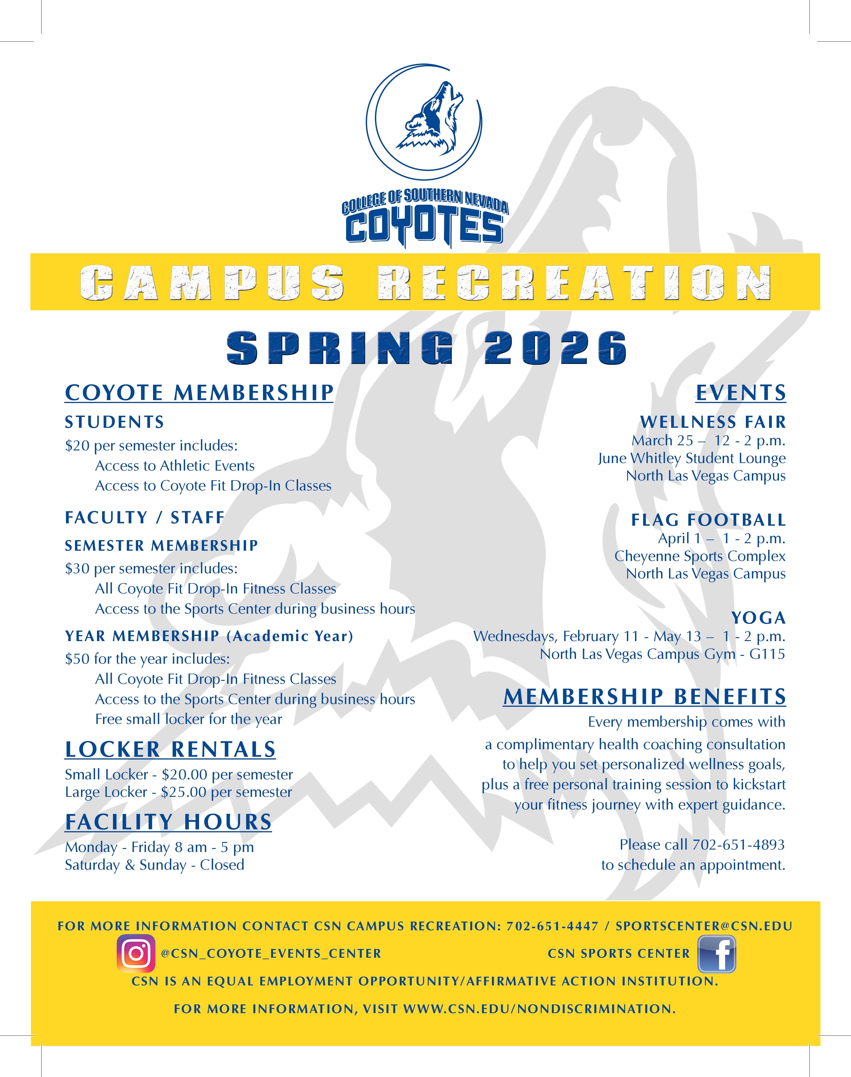 Spring 2026 Campus Recreation Events
