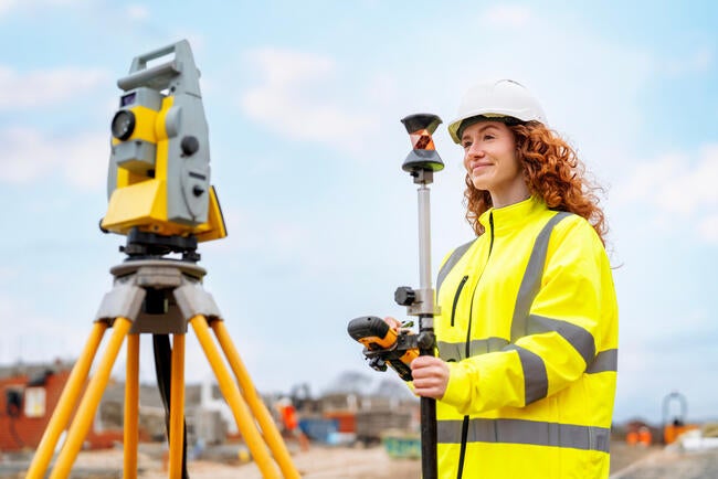 Land Surveyor with equipment