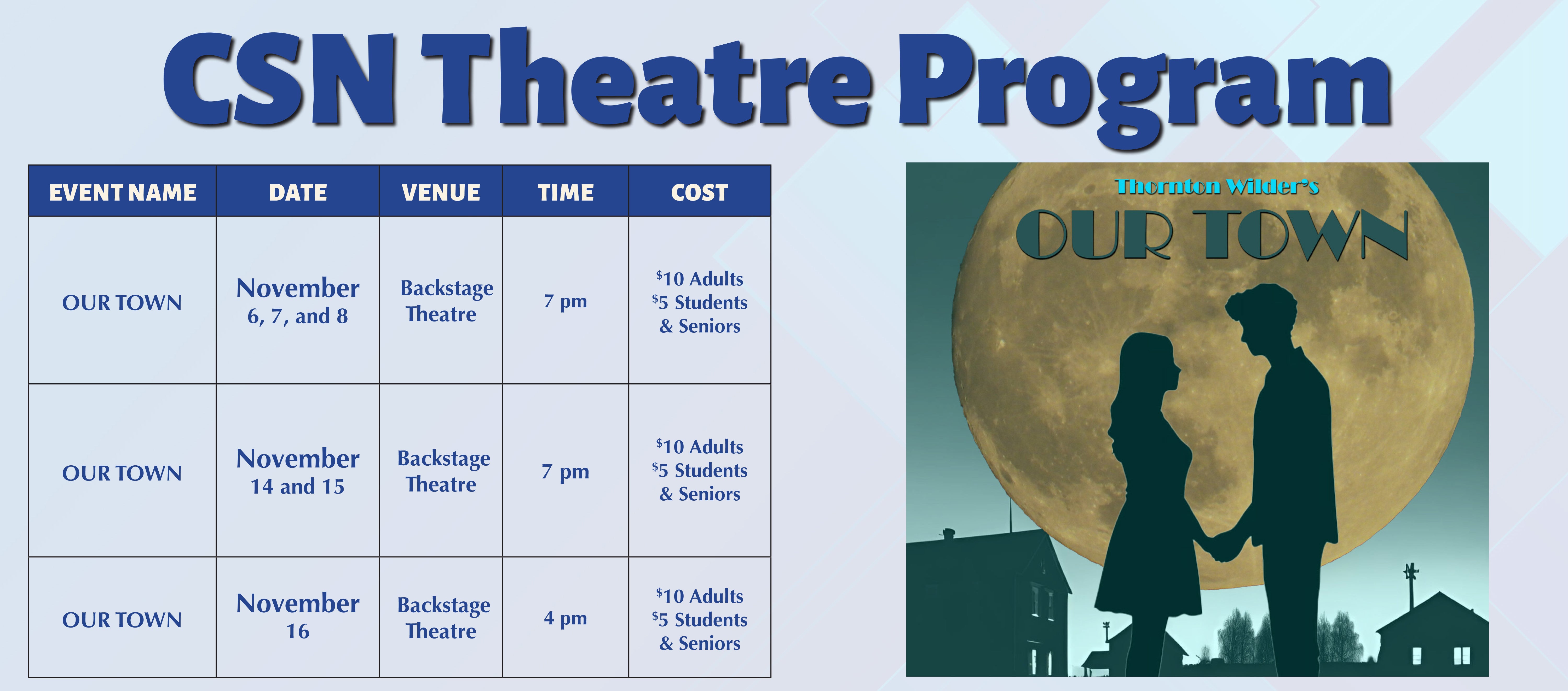 Theatre events table